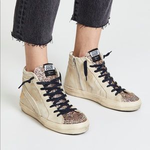 Golden Goose Slide Sneakers Glitter Cream size 38